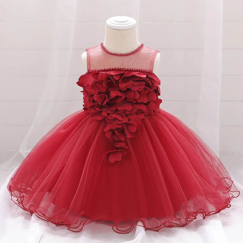 Lace Heart Baby Girls Princess Dress