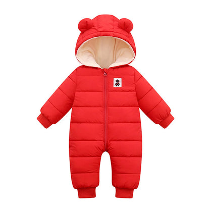 Romper Hooded Snowsuit Windproof Jumpsuit Coat