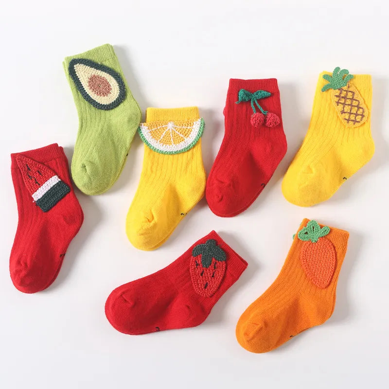 1 Pair Cotton Fruit Baby Socks