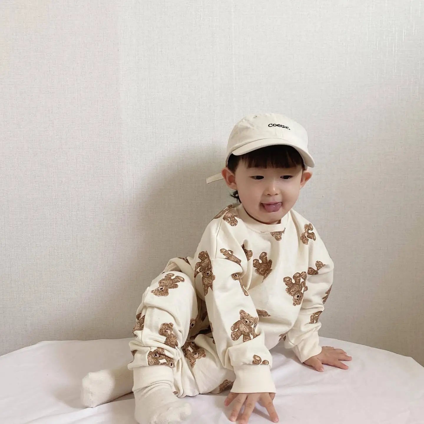 Toddler Kids Cartoon Bear Print Tracksuit