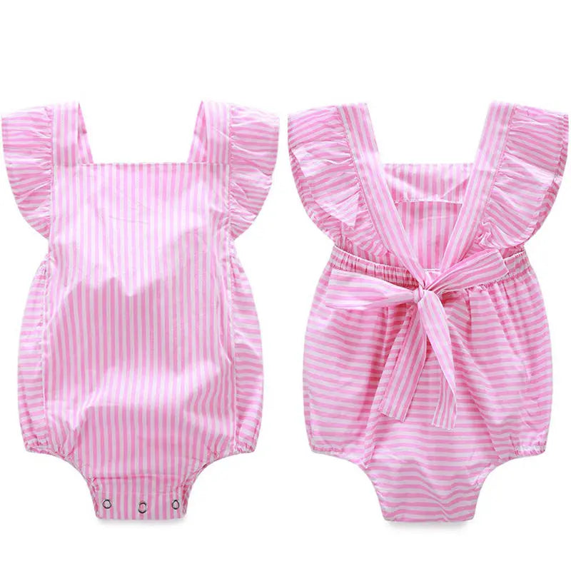 Pink Princess Bodysuit Baby Girl Clothes Kids Jumpsuit Sleeveless