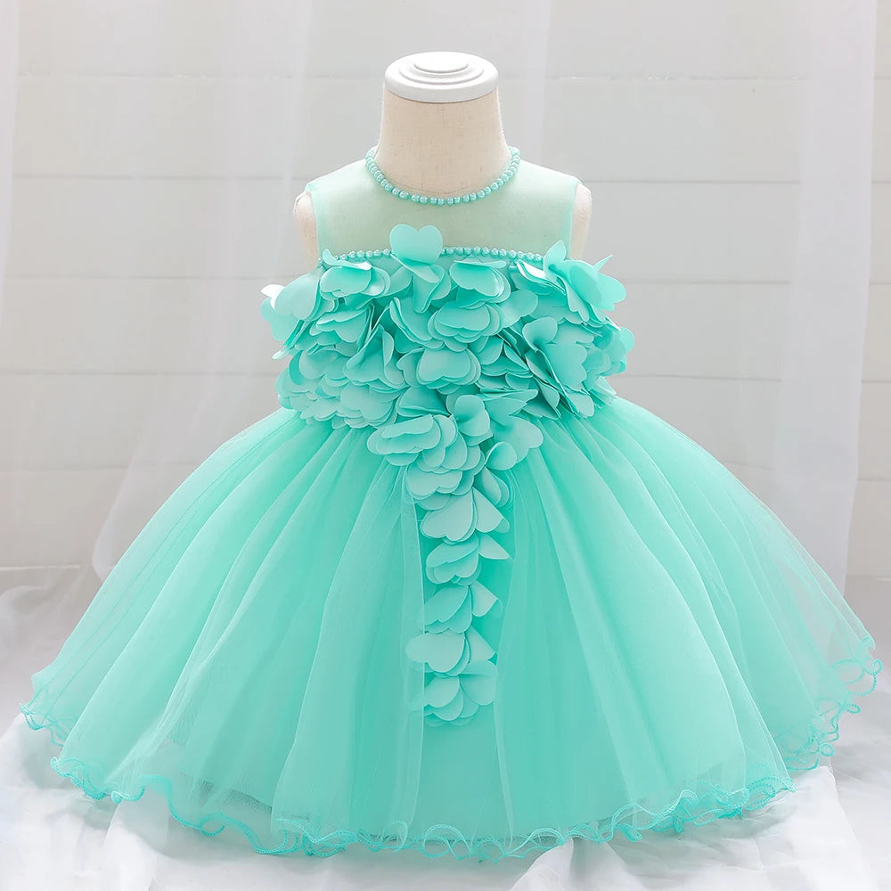 Lace Heart Baby Girls Princess Dress