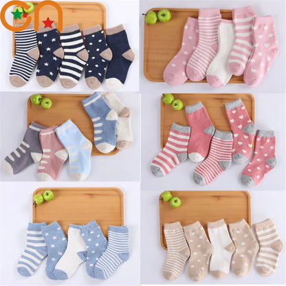 5 Pair Infant Cartoon Socks Cotton