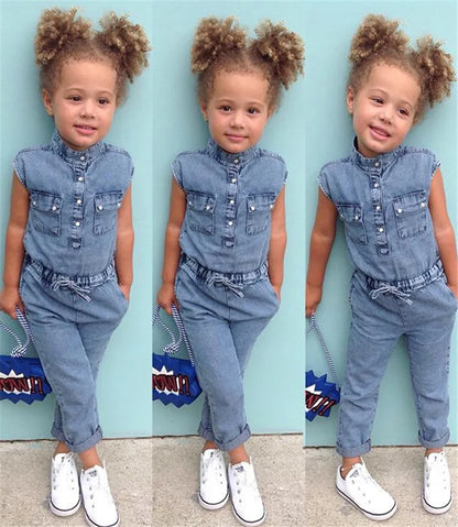 Girl Denim Jumpsuit Summer