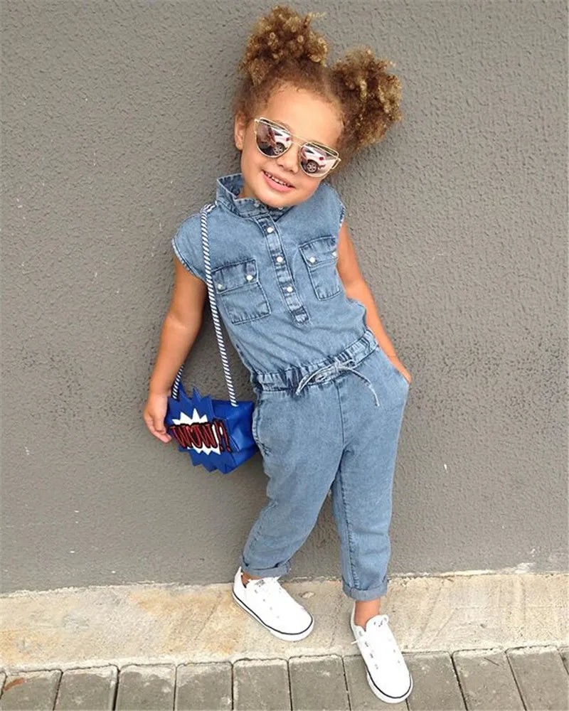 Girl Denim Jumpsuit Summer