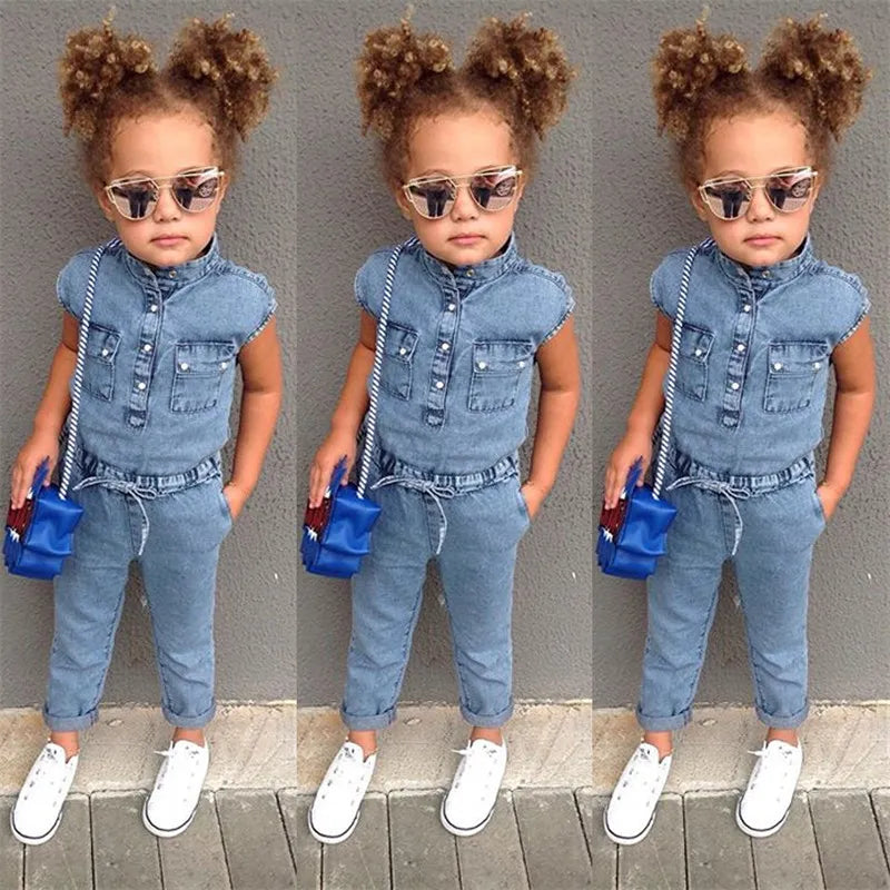 Girl Denim Jumpsuit Summer