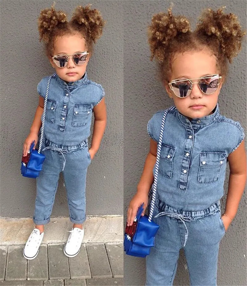 Girl Denim Jumpsuit Summer