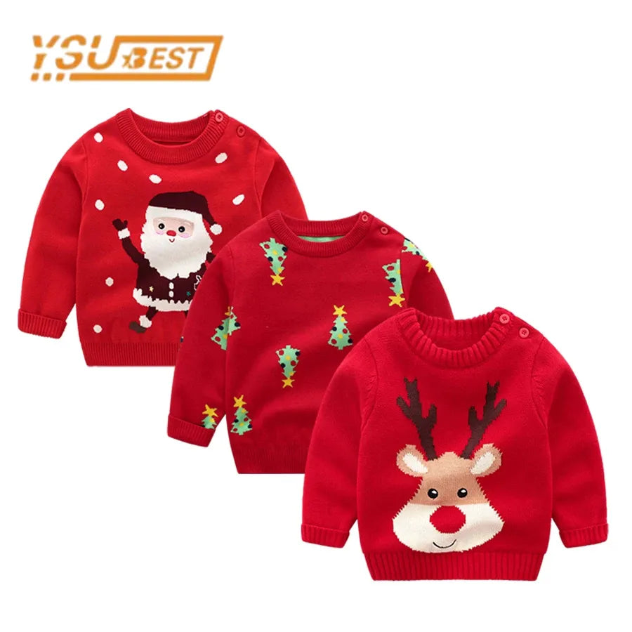 Christmas Cartoon Knitted Sweater Toddler Baby