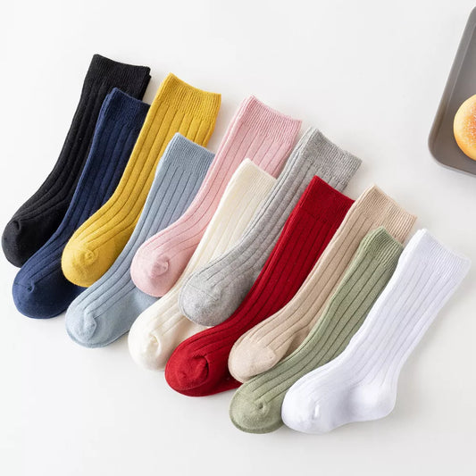 Baby Solid Cotton Stripe Plain Socks