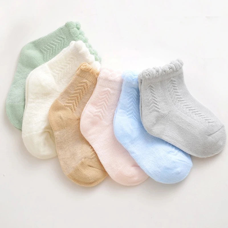 6Pair/lot new newborn socks foot sock boys and girls thin baby socks