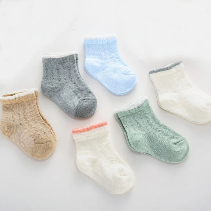 6Pair/lot new newborn socks foot sock boys and girls thin baby socks