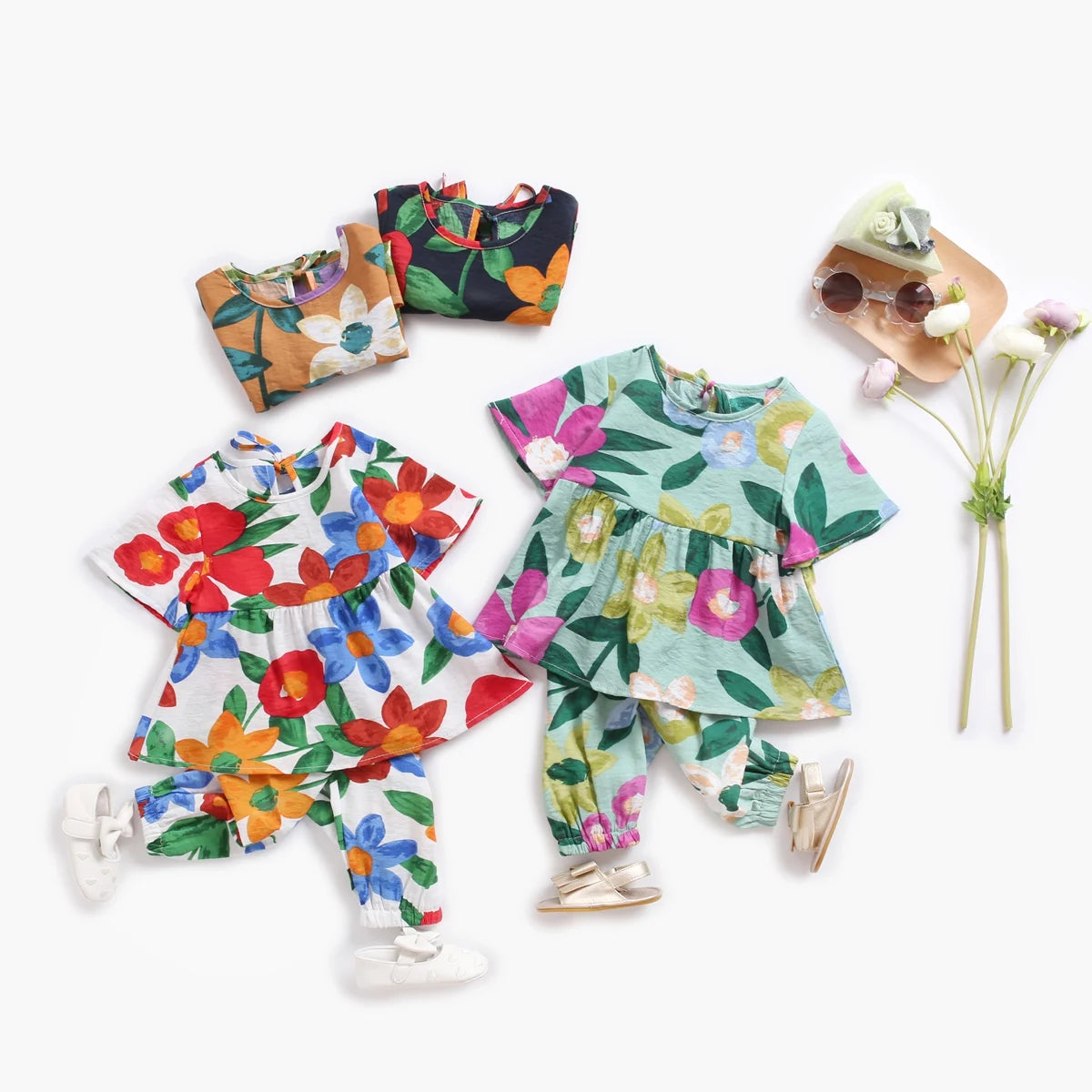 Flowers Baby Girls Clothing Sets