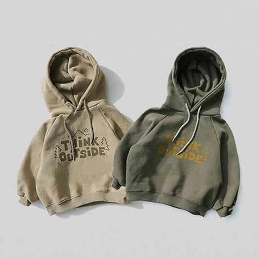 Print Hooded Sweatshirt Cotton Tops