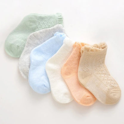 6Pair/lot new newborn socks foot sock boys and girls thin baby socks