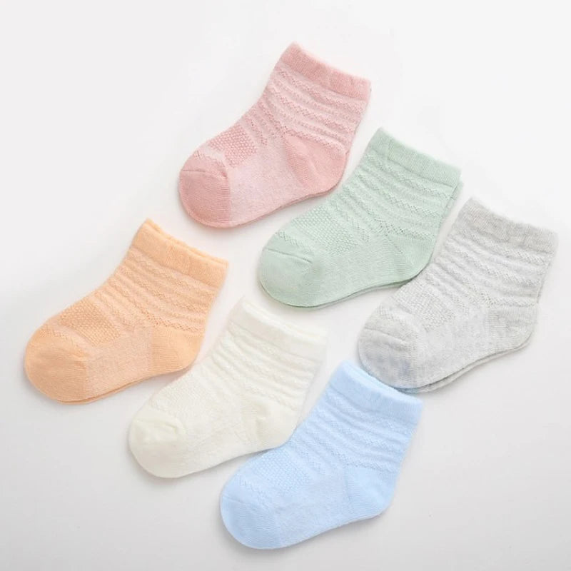 6Pair/lot new newborn socks foot sock boys and girls thin baby socks