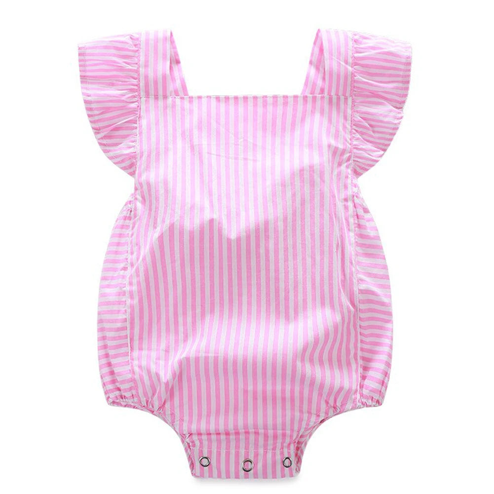 Pink Princess Bodysuit Baby Girl Clothes Kids Jumpsuit Sleeveless