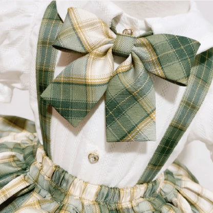 Baby Girl Formal Clothes Set White Shirt+Suspender Skirt+Bow Tie 3PCS Summer Child Clothing Set Outfit Baby Clothes Suit 1-7Y