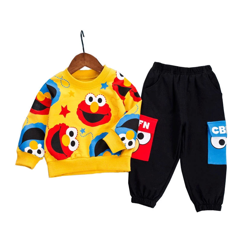 Elmo Cartoon T-Shirt Pants 2Pcs/Set Tracksuit