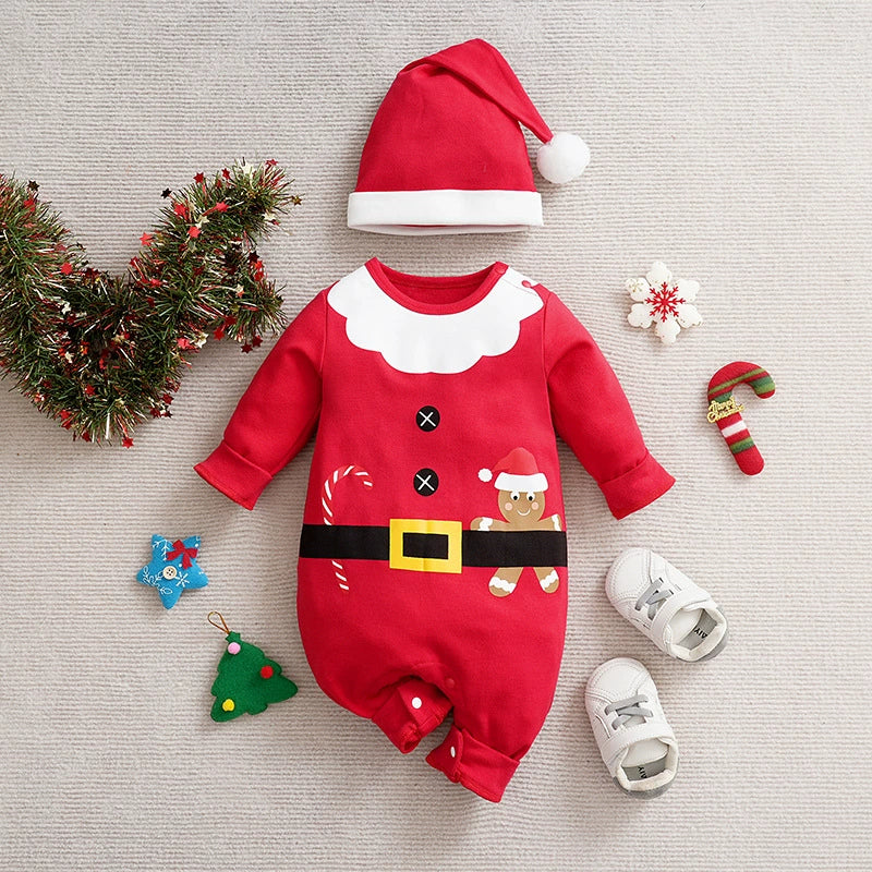RomperBaby Christmas Jumpsuit. Santa Elf Shape Romper