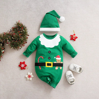 RomperBaby Christmas Jumpsuit. Santa Elf Shape Romper