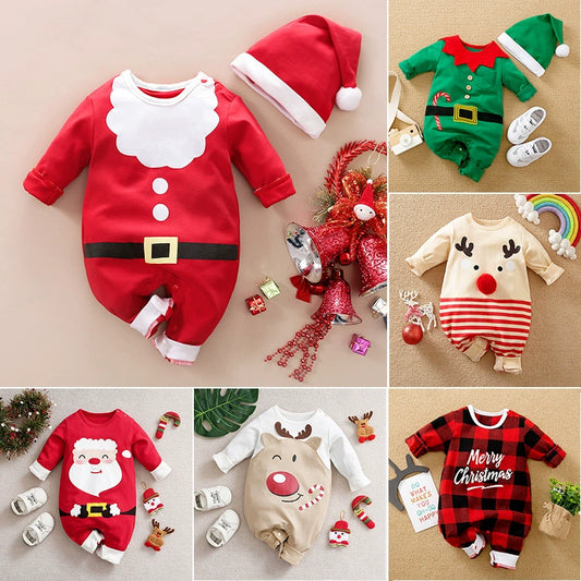 RomperBaby Christmas Jumpsuit. Santa Elf Shape Romper