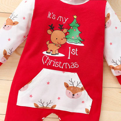 Christmas Newborn Baby Cute Deer Romper