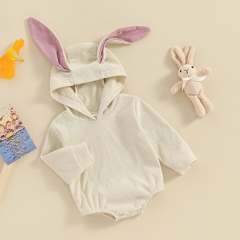 Long Sleeve Romper Bunny Bodysuit with bunny ears