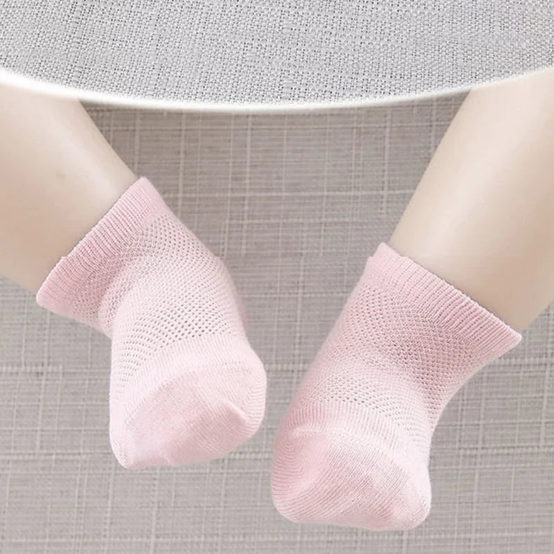 3 Pair Baby Sock Solid Color Mesh