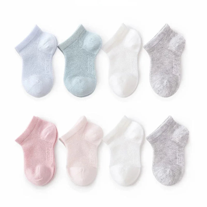 3 Pair Baby Sock Solid Color Mesh