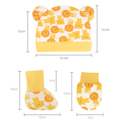 5pcs Baby Cartoon Anti-scratch Gloves Hat Foot Cover Set