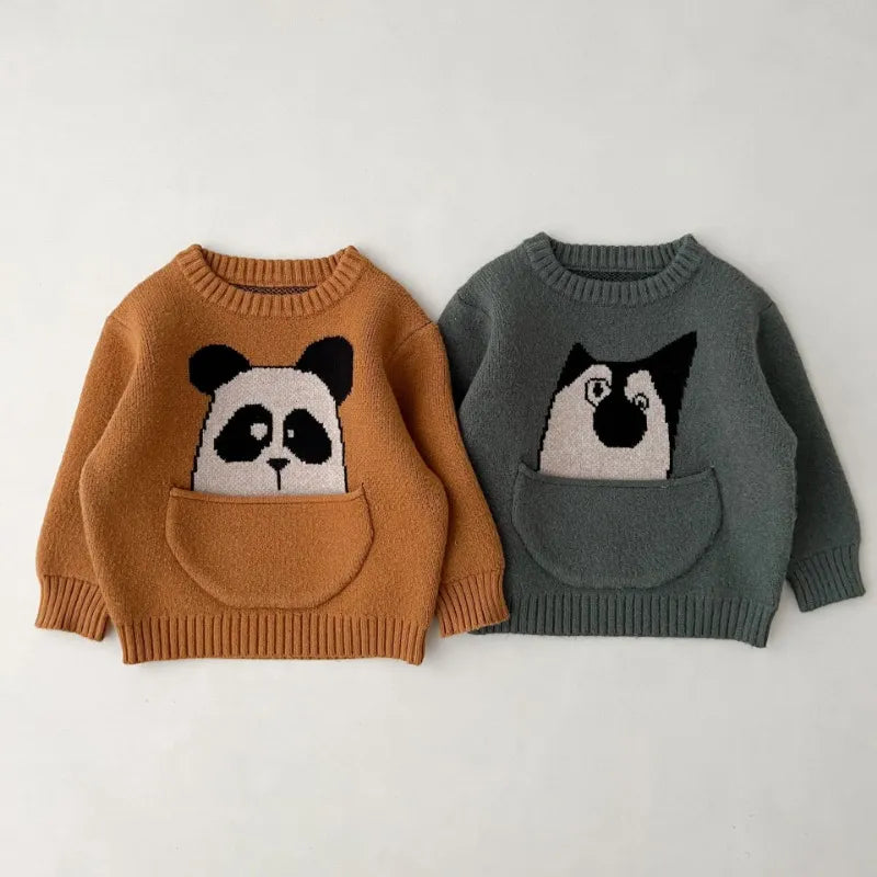 Long Sleeve Cartoon Animal Pullover