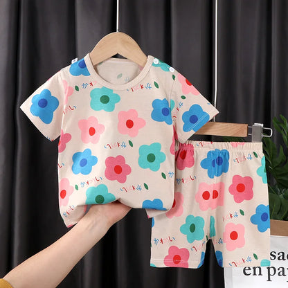 Cartoon print Newborn baby Clothes set