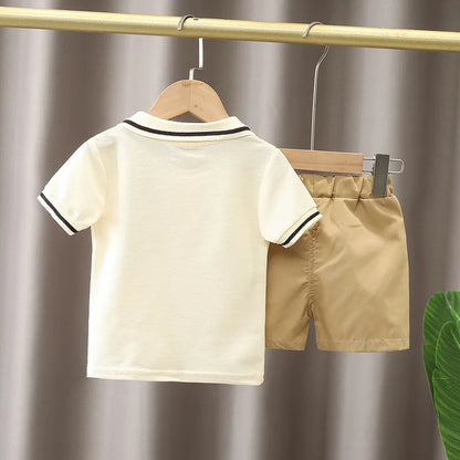 Short Sleeve Polo-shirt + Shorts Outfit Casual Summer Clothes