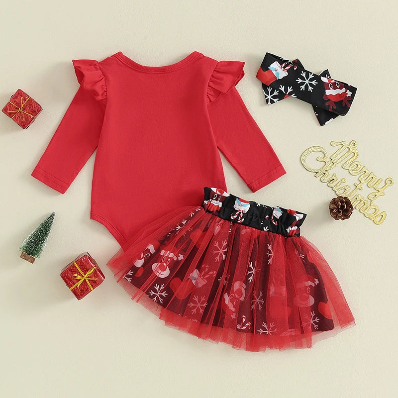 Baby Girl Christmas Joyful Letters Outfit