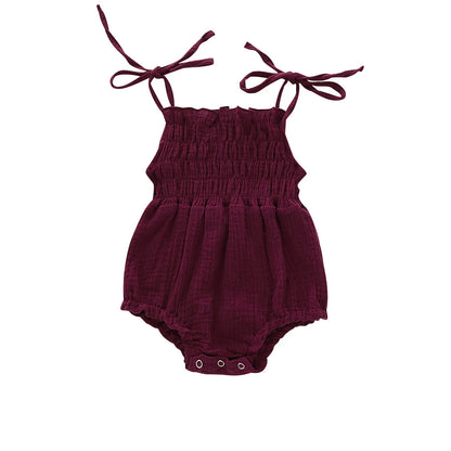Solid Color Sleeveless Romper