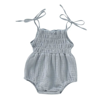 Solid Color Sleeveless Romper