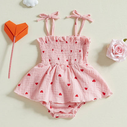 valentine's Heart Print Sleeveless Jumpsuit