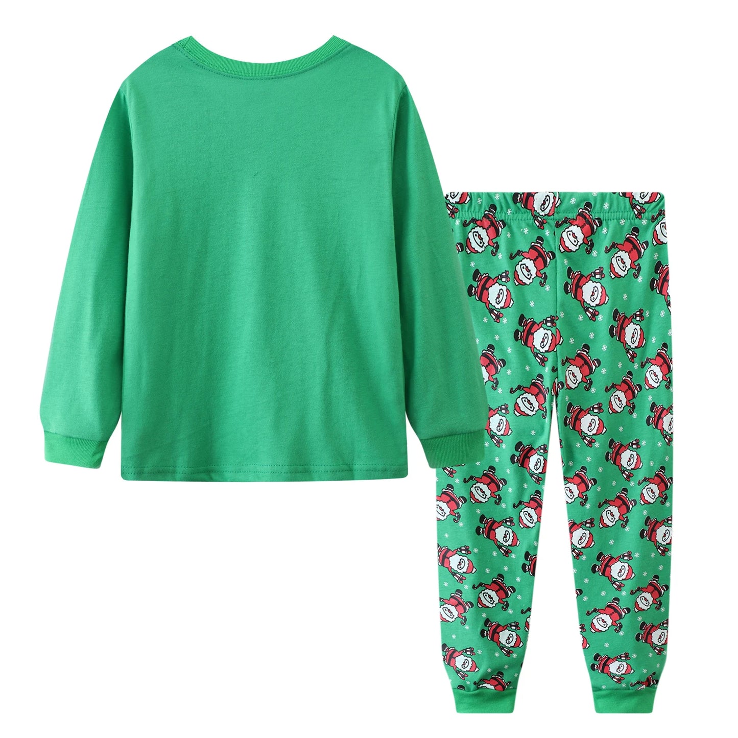 Green Toddler Baby Christmas Cartoon Santa Pj Set