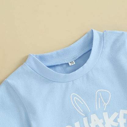 Short Sleeve Bunny T-Shirt Top and Shorts Set