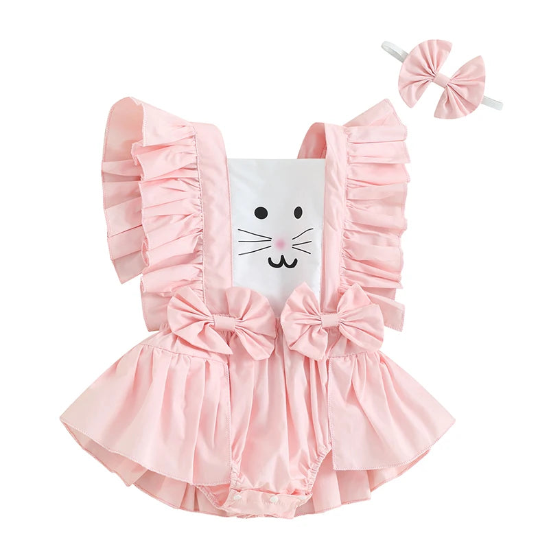 Baby Girl Easter Outfit Rabbit Print