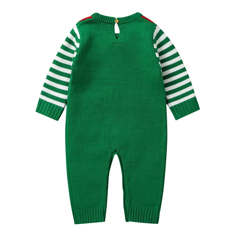 Baby Santa Green Christmas Jumpsuit