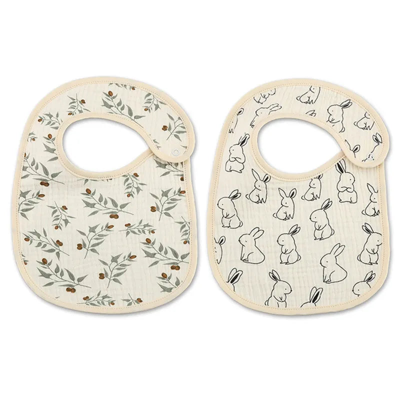 Cotton Waterproof Baby Bibs 2pc