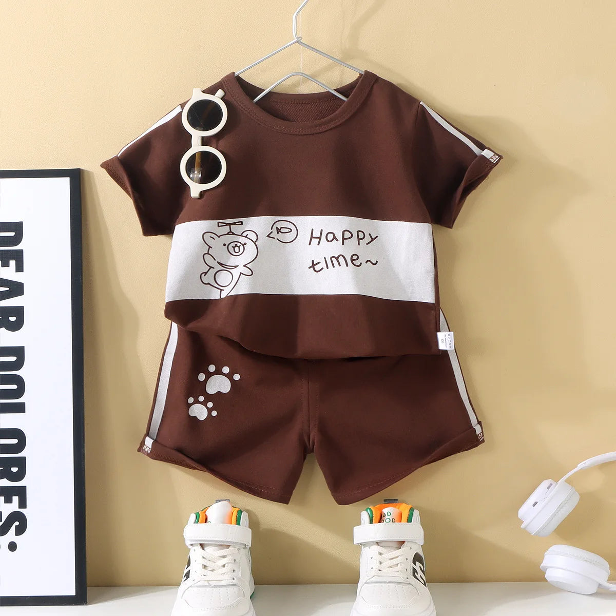Back to School Outfits 2025 New Summer Boy Girls Beach Clothes T-Shirts+Shorts Cute Cartoon 2Pcs Kids Sets 1-7Yrs Casual Sets
