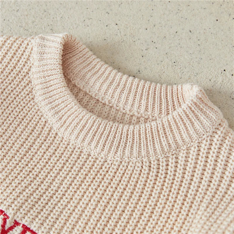 Infant baby Knitted Winter Sweater Christmas Letter Print