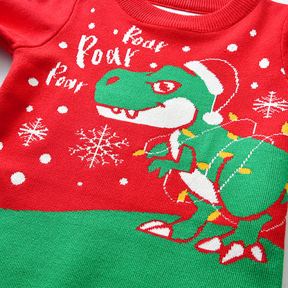 Winter Christmas dinosaur Toddler Baby Sweater