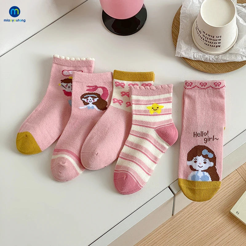 5 Pairs Boneless Combed Cotton Baby Socks