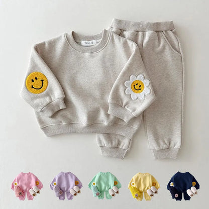 Winter Embroidery Fleece Sweatshirt + Pants