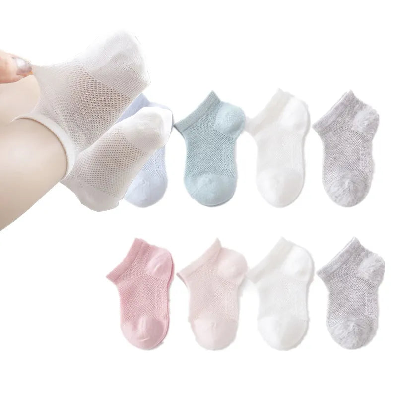 3 Pair Baby Sock Solid Color Mesh