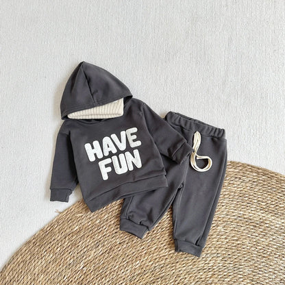 Boys/ Girls Hoodies Suit Casual Style Letter Print 2PCS Sets