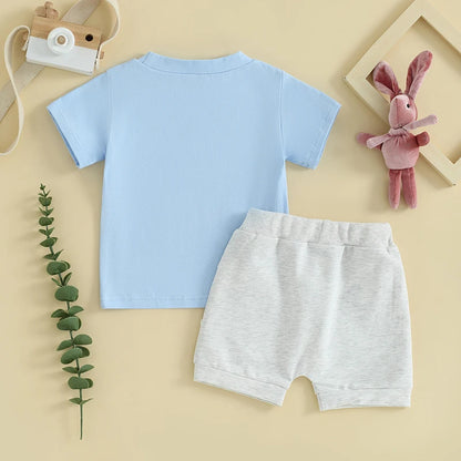 Short Sleeve Bunny T-Shirt Top and Shorts Set